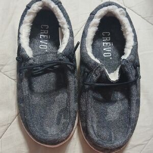 Crevo Kids' Gray Fleece-Lined Sneakers